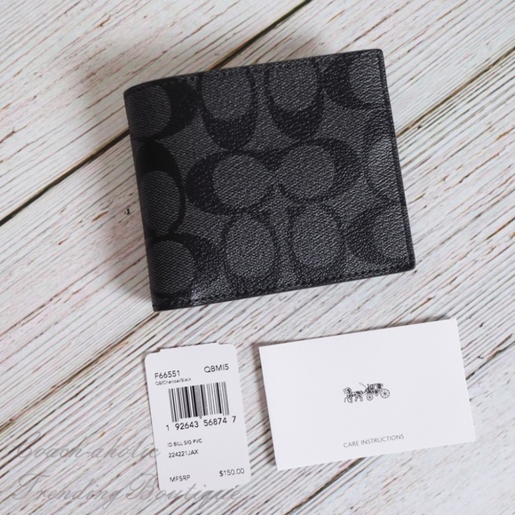 NWT Coach F75083 Men's Double Billfold Wallet - Picture 6 of 6